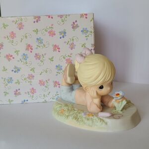 Vintage Precious Moments Blessed with Miracles Collectible Porcelain Figurine